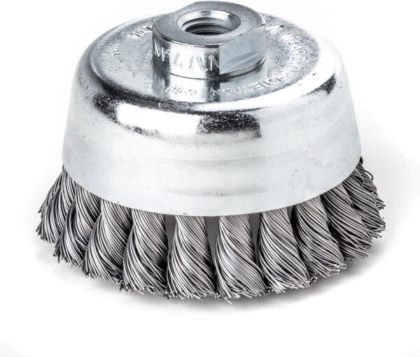 LESSMANN Zopf-Topfbürste, Drm. 65 mm 18 Z Stahldraht STH glatt 0,35 mm  Gew. M 14 482117