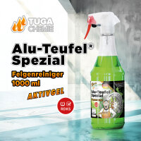 TUGA Alu-Teufel Spezial Felgenreiniger grün Sprayer 1 Liter + TUGA Felgenbürste