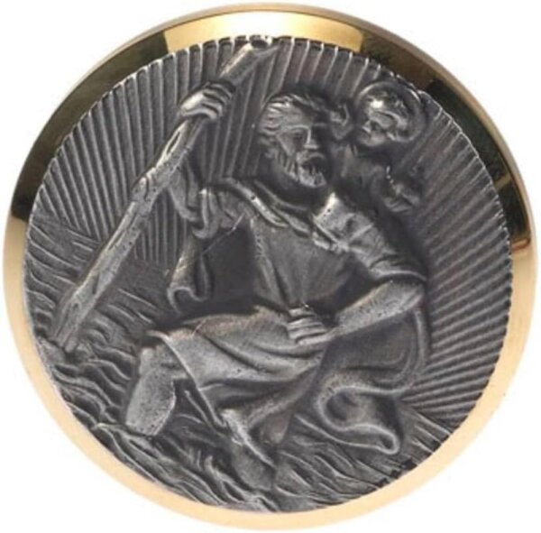 HP-Autozubehör Christophorus Plakette in Gold oder Silber, Ø 43 mm,