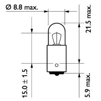 Philips Kugellampe Standard T4W 24V 4W BA9s