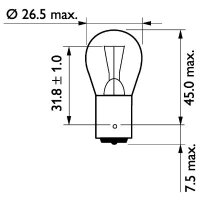 Philips Kugellampe Standard P21W 24V 21W BA15s