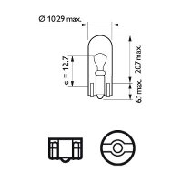 Philips Glassockellampe Standard W5W 24V 5W W2,1x9,5d