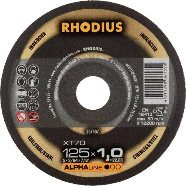 RHODIUS Extradünne Trennscheibe 125x1,0x22,23mm 207437