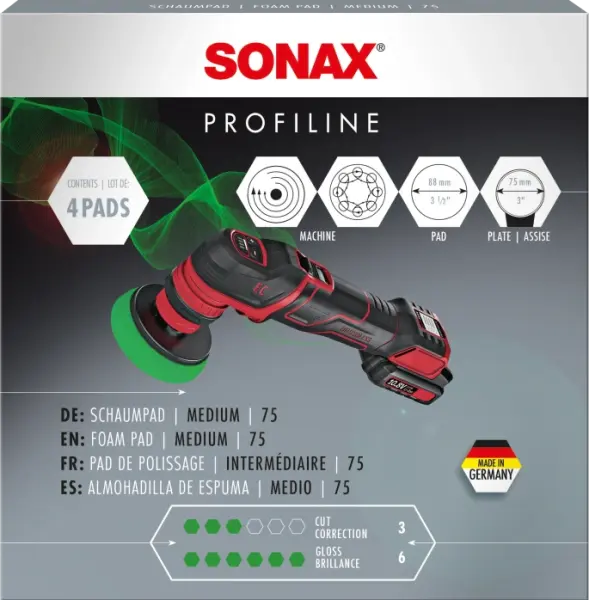 SONAX PROFILINE SchaumPad medium 75, 4 Stück