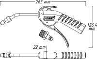 HAZET Ausblaspistole - 100 mm - mit Venturidüse...