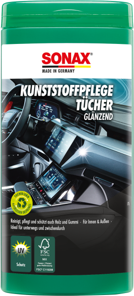 SONAX 04121000  KunststoffPflegeTücher glänzend Box 25 Stück