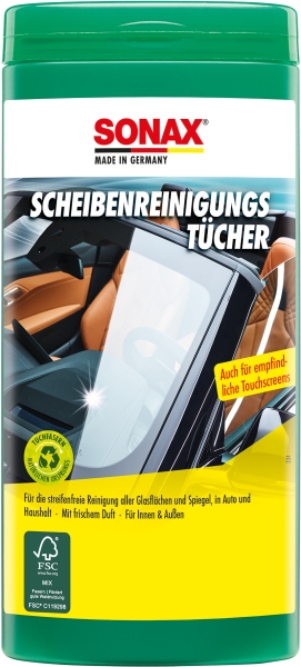 SONAX 04120000  ScheibenReinigungsTücher Box 25 Stück