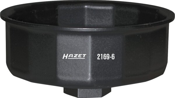 HAZET Ölfilter-Schlüssel 2169-6 - Vierkant12,5 mm (1/2 Zoll) - Außen-16-kant Profil - 97 mm