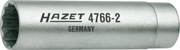 HAZET Zündkerzen-Schlüssel 4766-2 - Vierkant10 mm (3/8 Zoll) - Außen-Doppel-Sechskant Profil - 14 mm