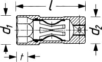 HAZET Zündkerzen-Schlüssel 4766-2 - Vierkant10 mm (3/8 Zoll) - Außen-Doppel-Sechskant Profil - 14 mm