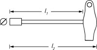 HAZET Steckschlüssel - mit T-Griff 428LG-13 - Außen-Sechskant Profil - 13 mm