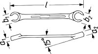 HAZET Doppel-Ringschlüssel - offen 612-8X10 -...