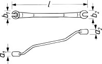 HAZET Doppel-Ringschlüssel - offen 612N-10X11 - Außen-Sechskant Profil - 10 x 11 mm