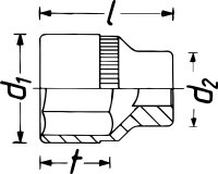 HAZET Steckschlüsseleinsatz - Doppelsechskant 900Z-16 - Vierkant12,5 mm (1/2 Zoll) - Außen-Doppel-Sechskant-Tractionsprofil - 16 mm